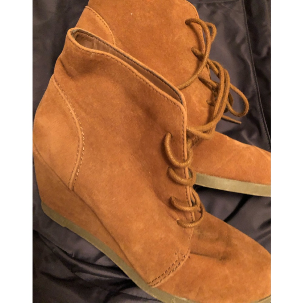 Madden Girl Suede Wedge Ankle Bootie